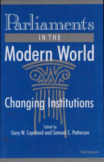 Cover of Parliaments in the Modern World - Changing Institutions