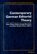 Cover image for 'Contemporary German Editorial Theory'