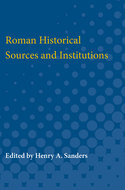 Book cover for 'Roman Historical Sources and Institutions'