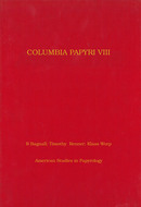 Cover image for 'Columbia Papyri VIII'