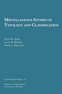 Book cover for 'Miscellaneous Studies in Typology and Classification'