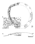EH: the trebuchet platform, plan and section.