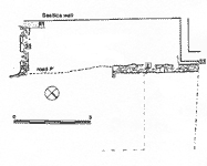 IX D north, Republican walls cut by the construction of the Basilica