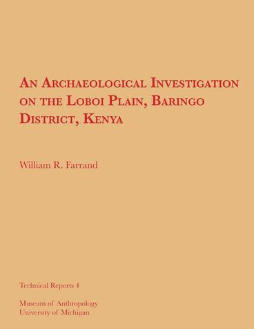 Cover of An Archaeological Investigation on the Loboi Plain, Baringo District, Kenya