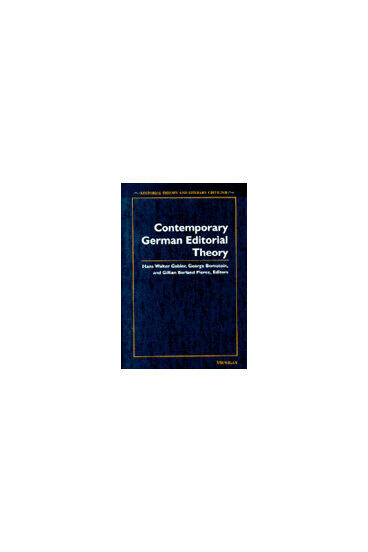 Cover of Contemporary German Editorial Theory