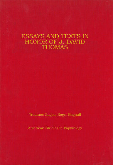 Cover of Essays and Texts in Honor of J. David Thomas