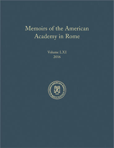 Cover of Memoirs of the American Academy in Rome, Vol. 61 (2016)