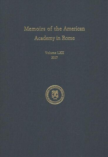 Cover of Memoirs of the American Academy in Rome, Vol. 62 (2017)