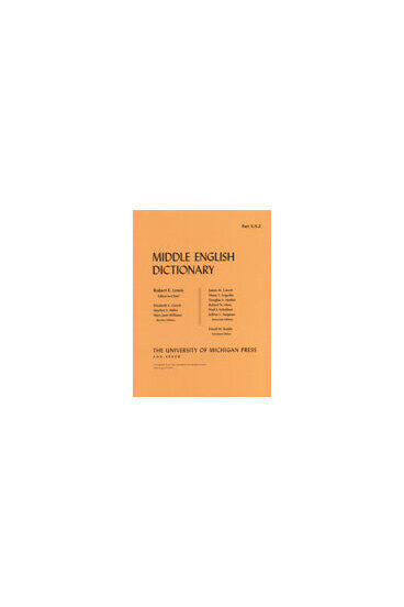 Cover of Middle English Dictionary - X/Y/Z